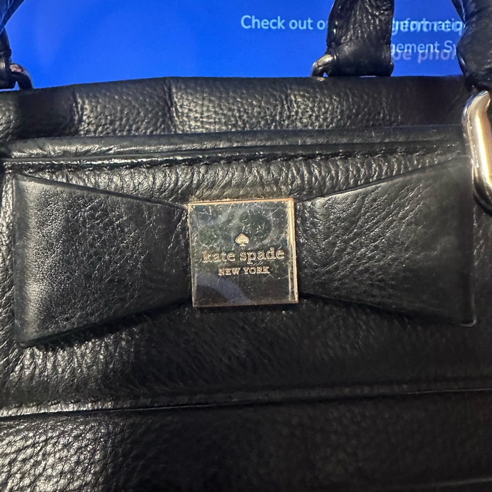 Kate Spade Black Leather Handbag with Bow Accent - Picture 3 of 7